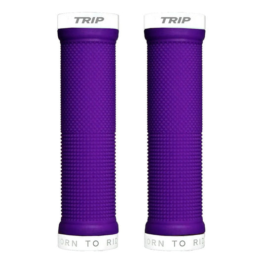 Puños Bicicleta Trip Antideslizante Lock Grips Violet White - Violeta