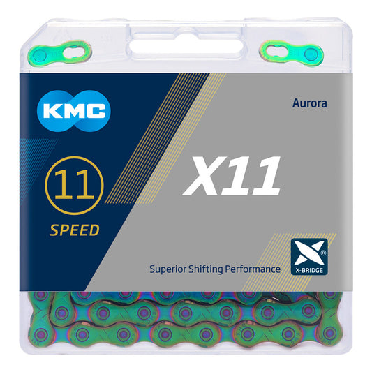 Cadena 11v Kmc X11 Aurora Blue 1x11 - 128 Eslabones - 52t Mi tienda-Repuesto-de-bicicleta