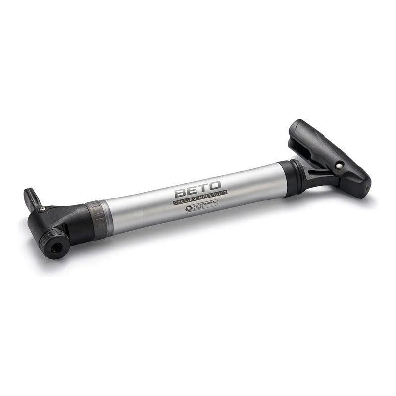 Bombín De Mano Bici Beto Cmp-02 Aluminio 100psi Con Soporte Aluminio - Negro