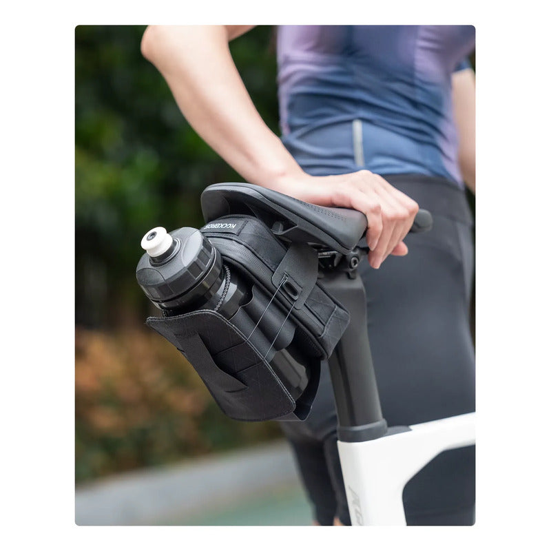 Bolso Para Sillin Bicicleta Impermeable Cierre Boa Rockbros Negro