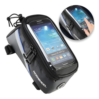 Bolso Delantero Bicicleta Porta Celular Impermeable Tactil Negro