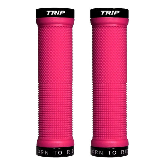 Puños Bicicleta Trip Antideslizante Lock Grips Pink Black - Rosa