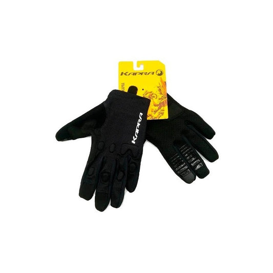 Guantes Bicicleta Kapra Black Dedos Largos Respirable Mtb Mi tienda-Repuesto-de-bicicleta