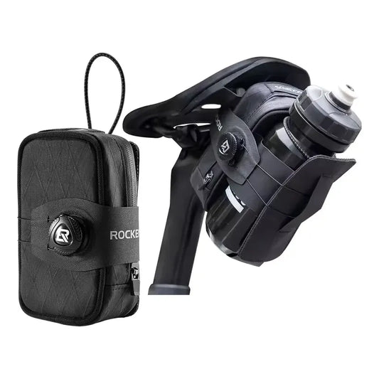 Bolso Para Sillin Bicicleta Impermeable Cierre Boa Rockbros Negro