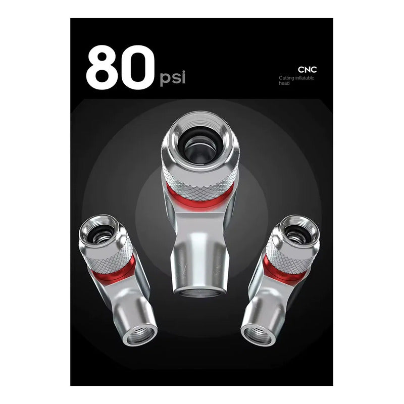 Bombin Inflador Co2 Enlee 16g Valvula Auto Y Presta Francesa Negro