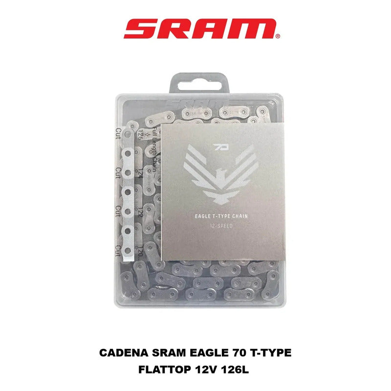 Cadena Sram Eagle 70 T-type Flattop 12v 126 Links Original Gris Oscuro