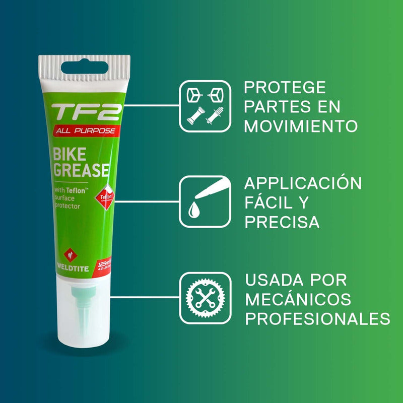 Grasa Mantenimiento Bicicletas Weldtite Tf2 Con Teflón 125ml Mi tienda-Repuesto-de-bicicleta