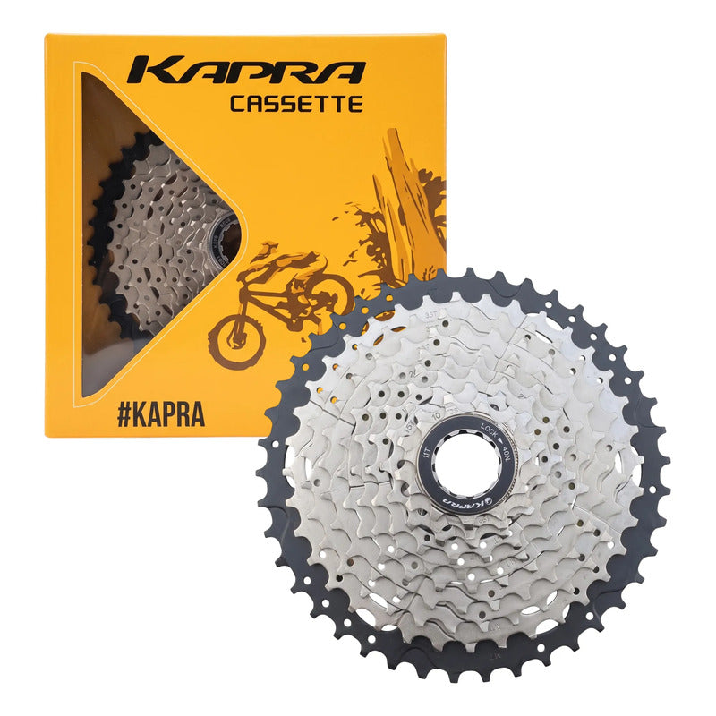 Piñon Cassette Kapra 10v 11-42 Compatible Nucleo Shimano Hg Negro-plata 11 42