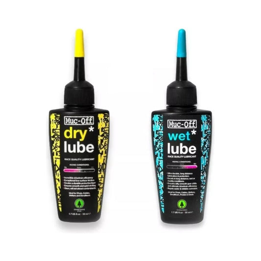 Pack Lubricante Aceite Muc-off Wet Humedo Y Dry Seco 50ml Mi tienda-Repuesto-de-bicicleta
