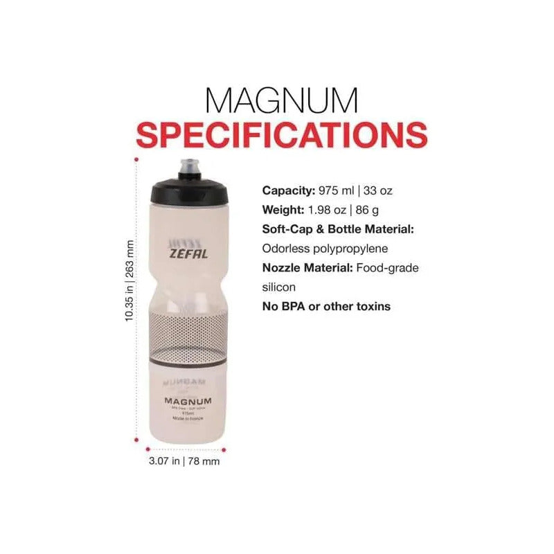 Botella Caramagiola Zefal Magnum Libre De Bpa 975ml Negro Transparente