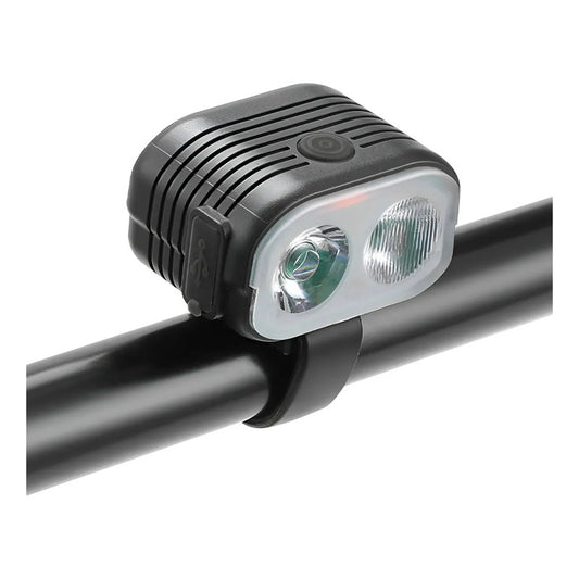 Luz Led Bicicleta Usb Delantera Impermeable Ip67 Con Bocina Negro
