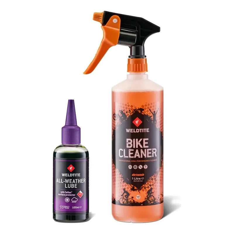 Kit Desengrasante Limpiador De Cadena 1lt + Aceite Weldtite Morado/naranja