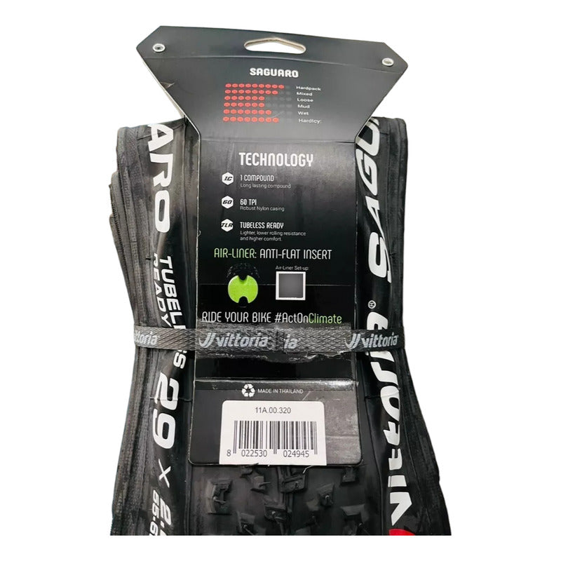 Neumatico Aro 29 X 2.25 Vittoria Saguaro Xc Black Tubeless Mi tienda-Repuesto-de-bicicleta