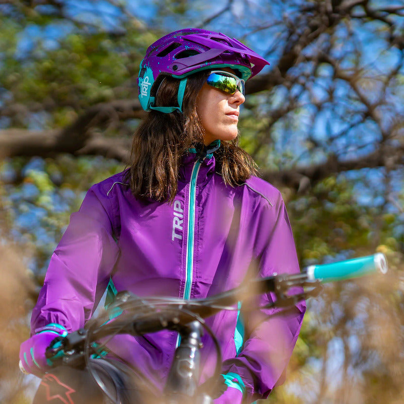 Cortaviento Reflectante Ciclismo Bicicleta Trip Mujer Purple