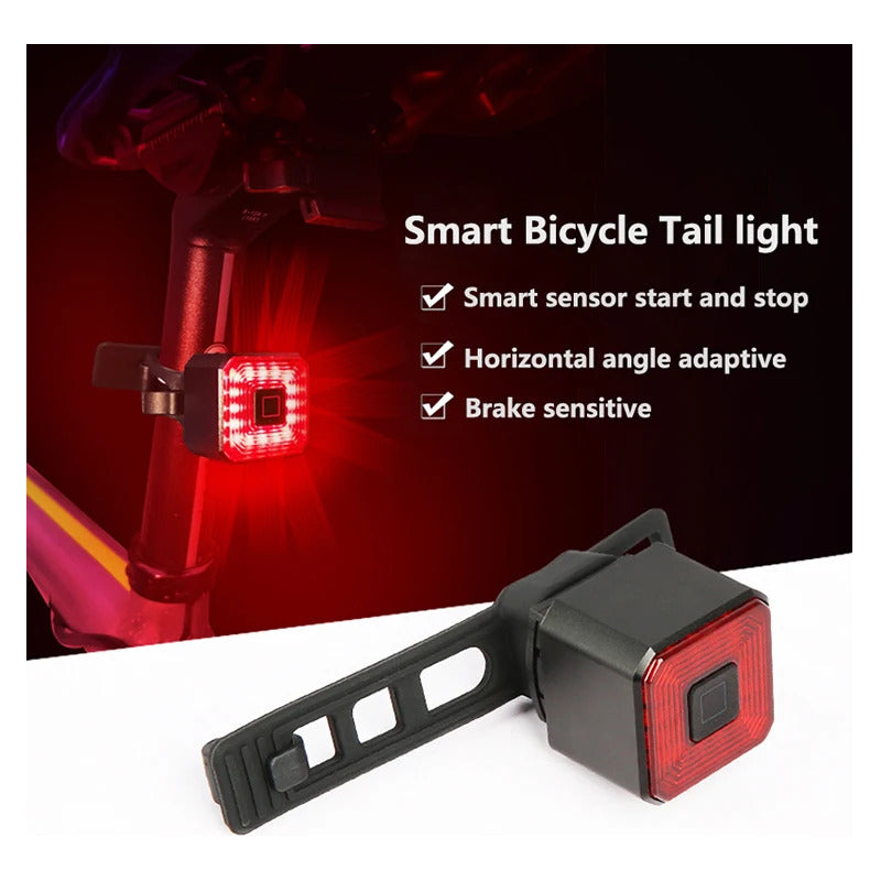 Luz Led Trasera Bicicleta Aluminio Recargable Ipx4 C/ Sensor