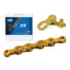 Cadena 9v Kmc X9 Gold Ultra Light 3x9 2x9 1x9 Mi tienda-Repuesto-de-bicicleta
