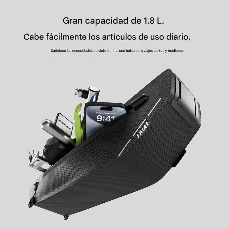 Bolso Cuadro Bicicleta Enlee 1.8l Impermeable Reflectante Negro