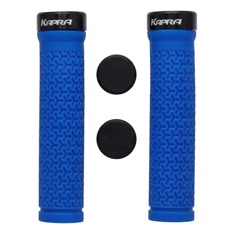 Puños Bicicleta Kapra Antideslizante Perno Lock Grips Mtb Azul