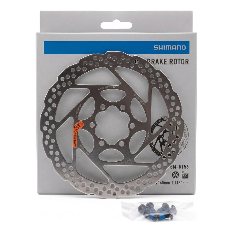 Disco Rotor De Freno Shimano Rt-56 160mm 6 Pernos Original Plateado