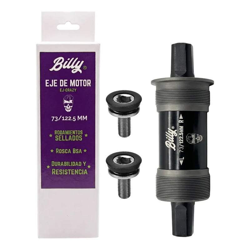 Eje Motor Bicicleta Billy 123mm Rod. Sellados Caja 73mm