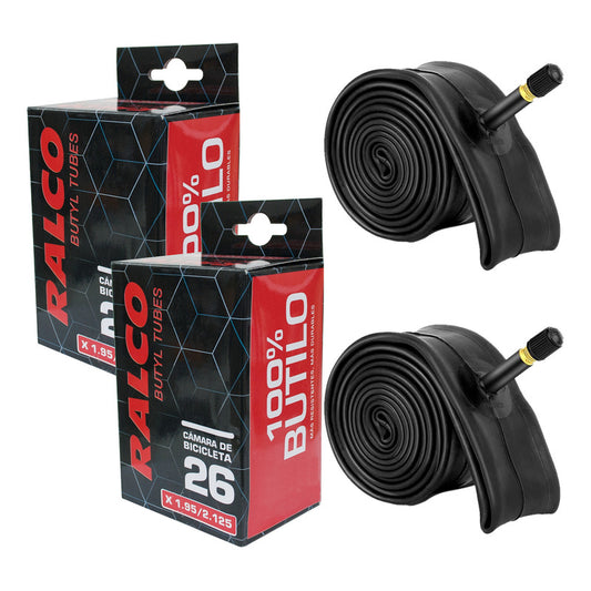 Pack 2 Camaras Bicicleta Aro 26 1.95 X 2.125 Valvula Auto Mi tienda-Repuesto-de-bicicleta