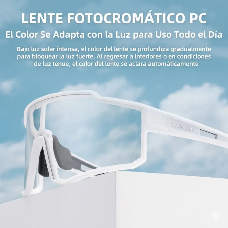 Lentes Fotocromaticos Rockbros Certificados Ciclismo Running Fotocromático Blanco