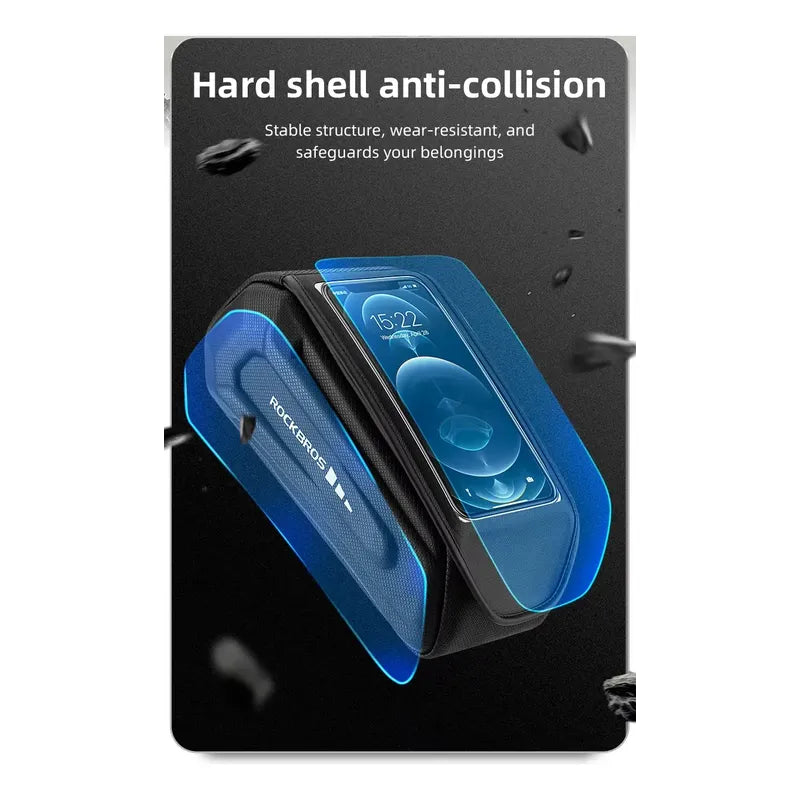 Bolso Frontal Bicicleta Porta Celular Impermeable Rockbros Negro