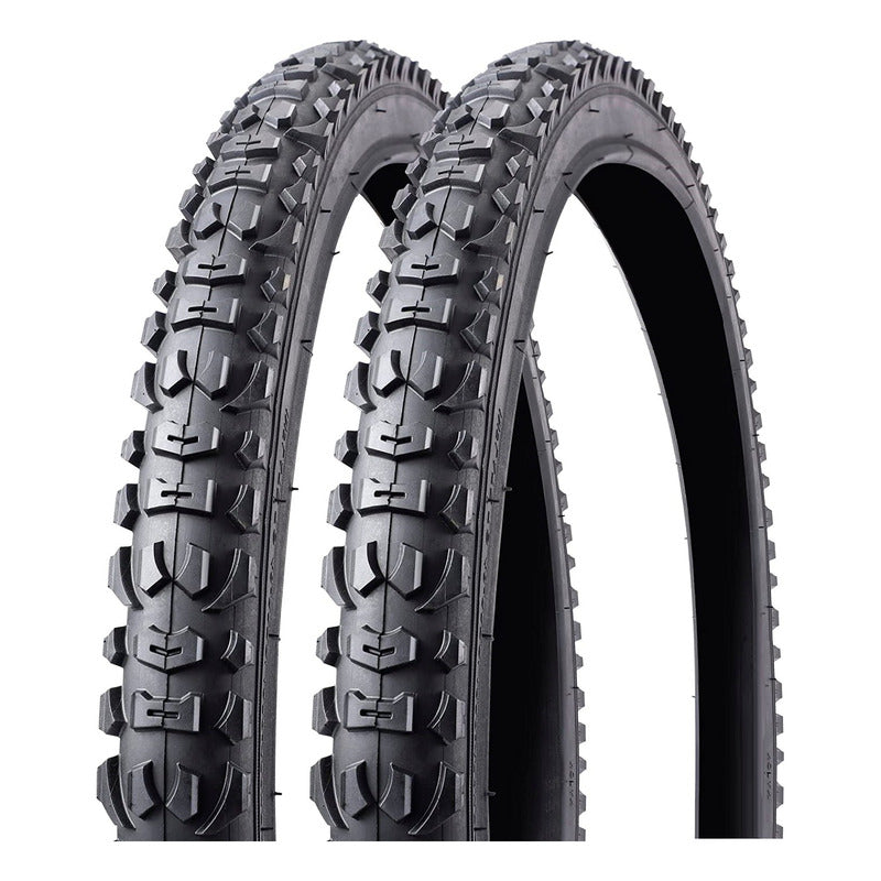 Pack 2 Neumaticos Bicicleta Aro 24 X 2.125 Buffalo Rocky Mtb Negro
