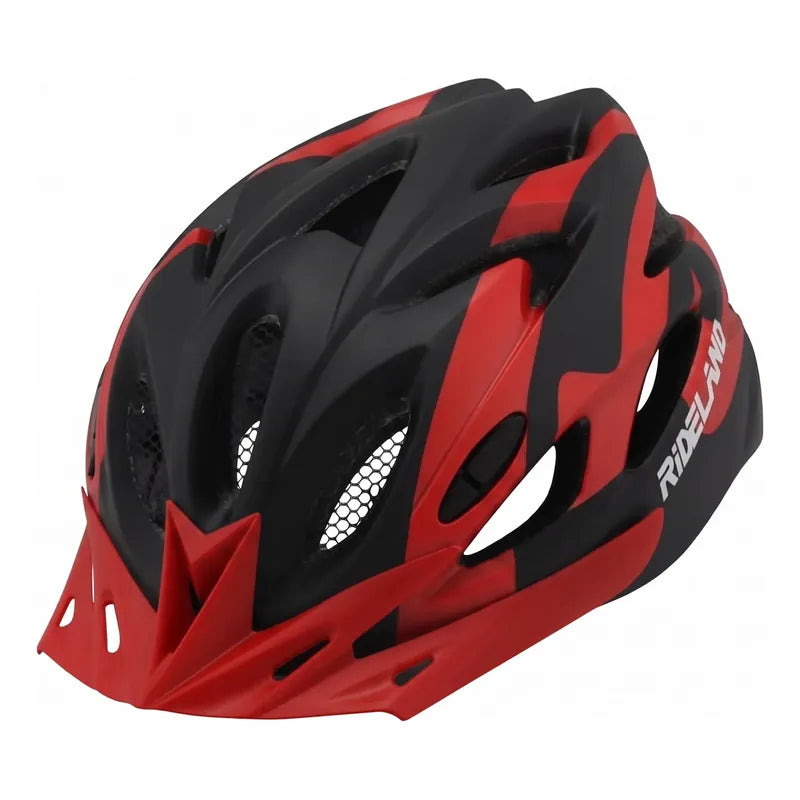 Casco De Bicicleta Certificado Rideland Fungo Mtb Ruta Negro Rojo S/m (54-58cm)