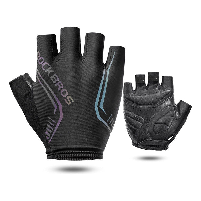 Guantes Bicicleta Rockbros Reflectantes Cuero Dedo Corto Mtb Mi tienda-Repuesto-de-bicicleta