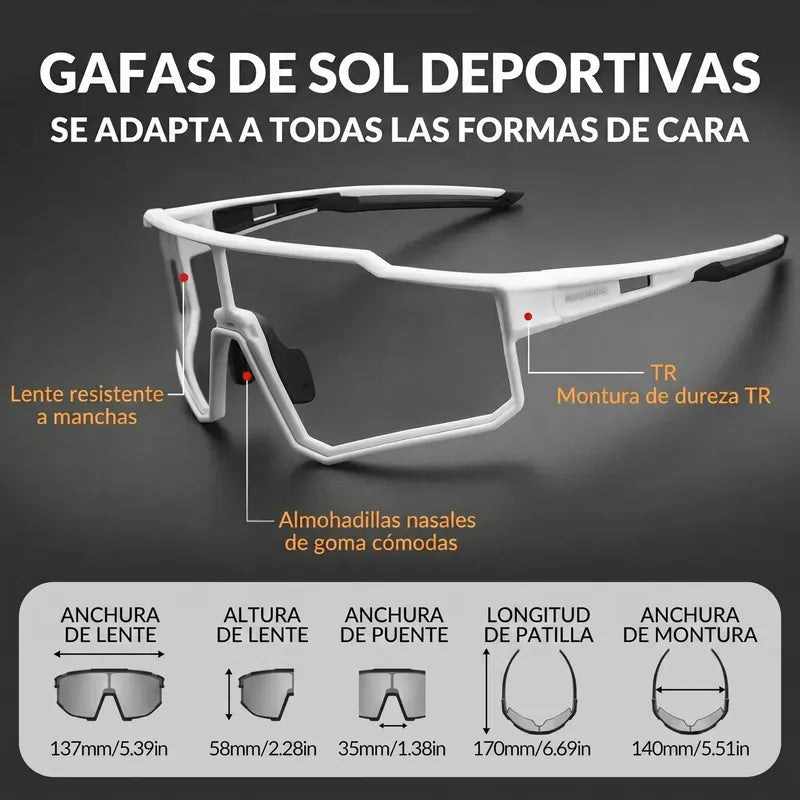 Lentes Fotocromaticos Rockbros Certificados Ciclismo Running Fotocromático Blanco