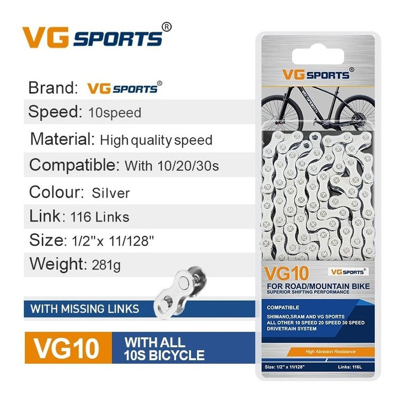Cadena 10v Velocidades 1x10 Bicicleta Mtb Ruta Ultra Ligera Mi tienda-Repuesto-de-bicicleta