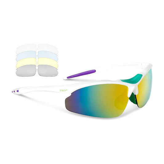 Lentes Gafas Deportivas Ciclismo Certificadas Trip 5 Micas Intercambiables Blanco