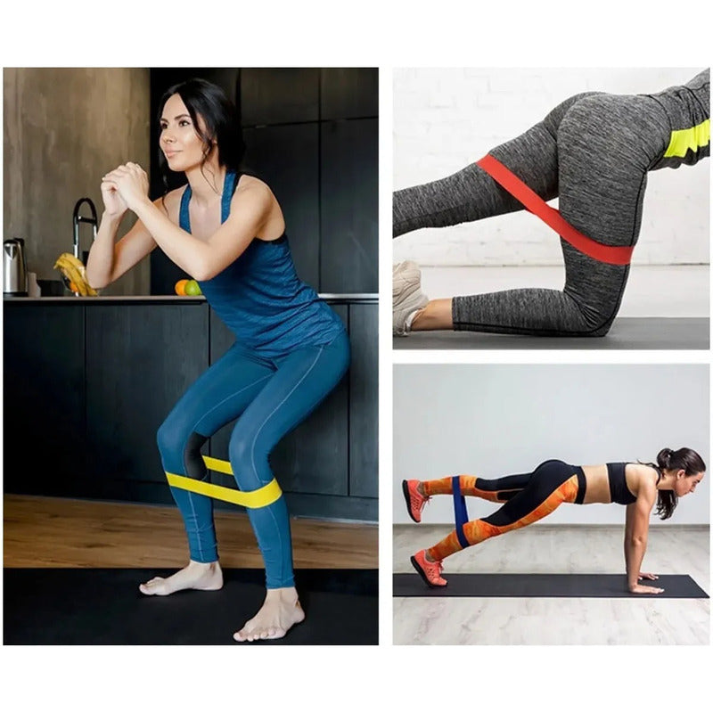 Set Senzo Fit 3 Bandas Elásticas Resistencia Musculación Gym