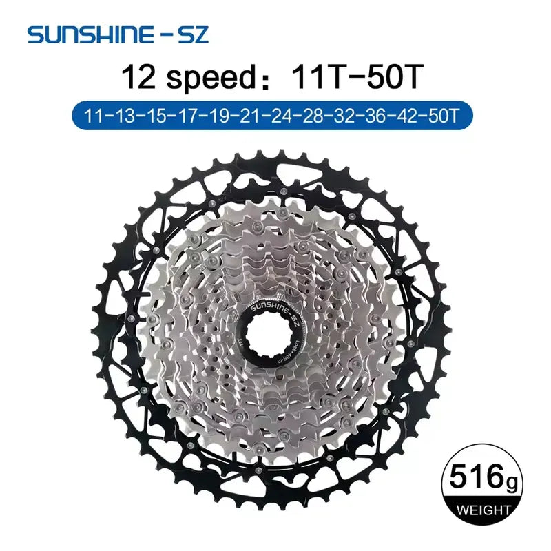 Piñon Cassette 12v 11-50 Ultra Light Para Nucleo Hg Shimano Black Silver 11 50