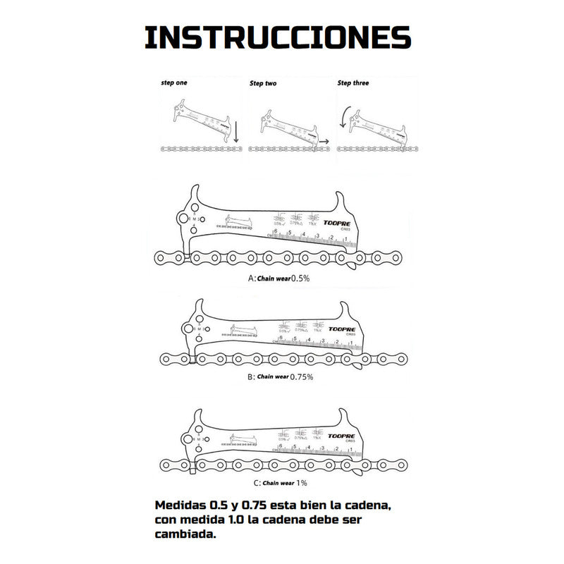Herramienta Medidor Desgaste De Cadena Bicicleta Profesional Mi tienda-Repuesto-de-bicicleta