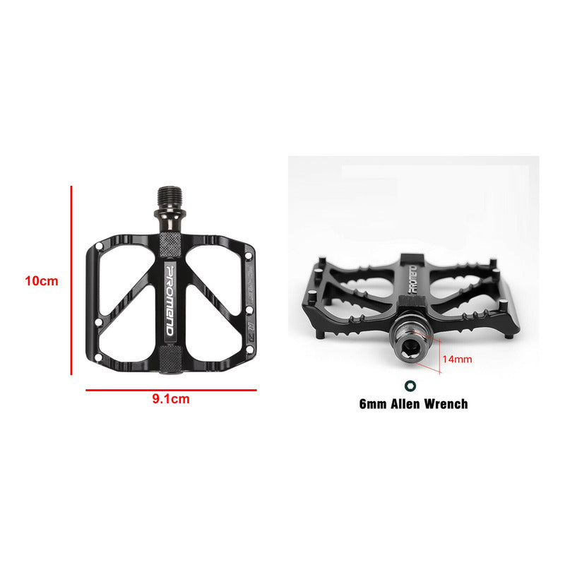 Pedales Bicicleta Plataforma Antideslizante Aluminio C/pines Mi tienda-Repuesto-de-bicicleta
