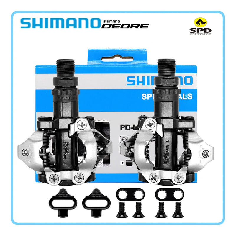 Pedales Spd Anclaje Shimano M520 Blanco Con Calas Original