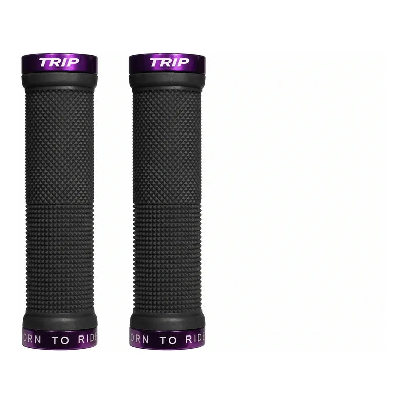 Puños Bicicleta Trip Lock Grips Antideslizante Black Purple Negro / Morado