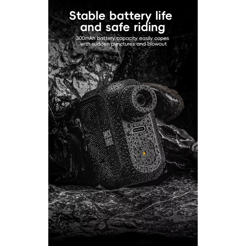 Bombin Compresor Electrico Bicicleta Rockbros 100psi Usb-c - Negro