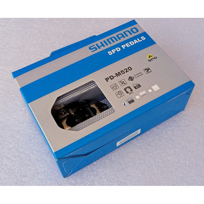 Pedales Anclaje Spd Shimano M520 Negro Con Calas Original Mi tienda-Repuesto-de-bicicleta