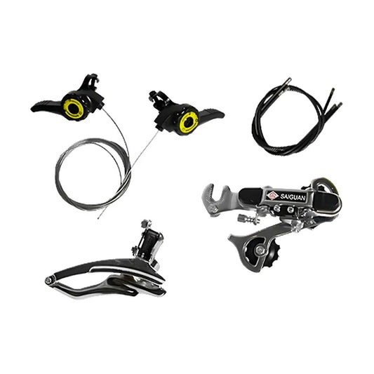 Set Manillas Cambio Trasero Desviador Y Fundas 3x 5v 6v 7v