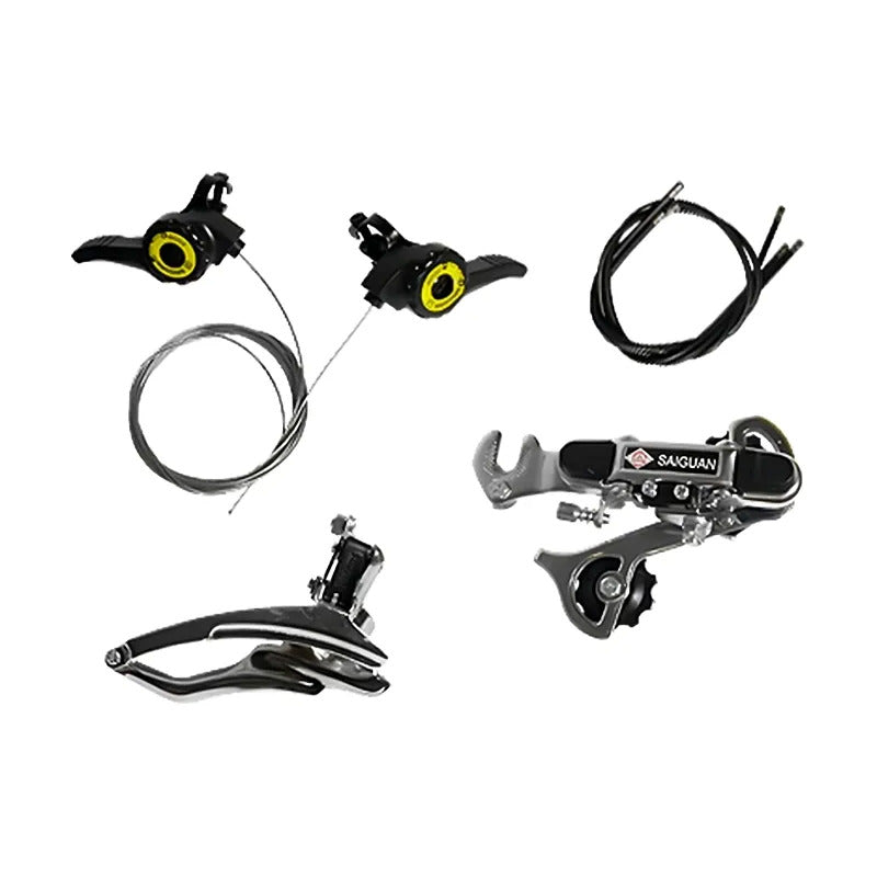 Set Manillas Cambio Trasero Desviador Y Fundas 3x 5v 6v 7v