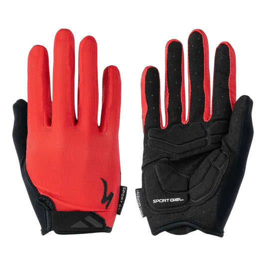 Guantes Bicicleta Specialized Body Geometry Gel Dedo Largo Rojo Talla M