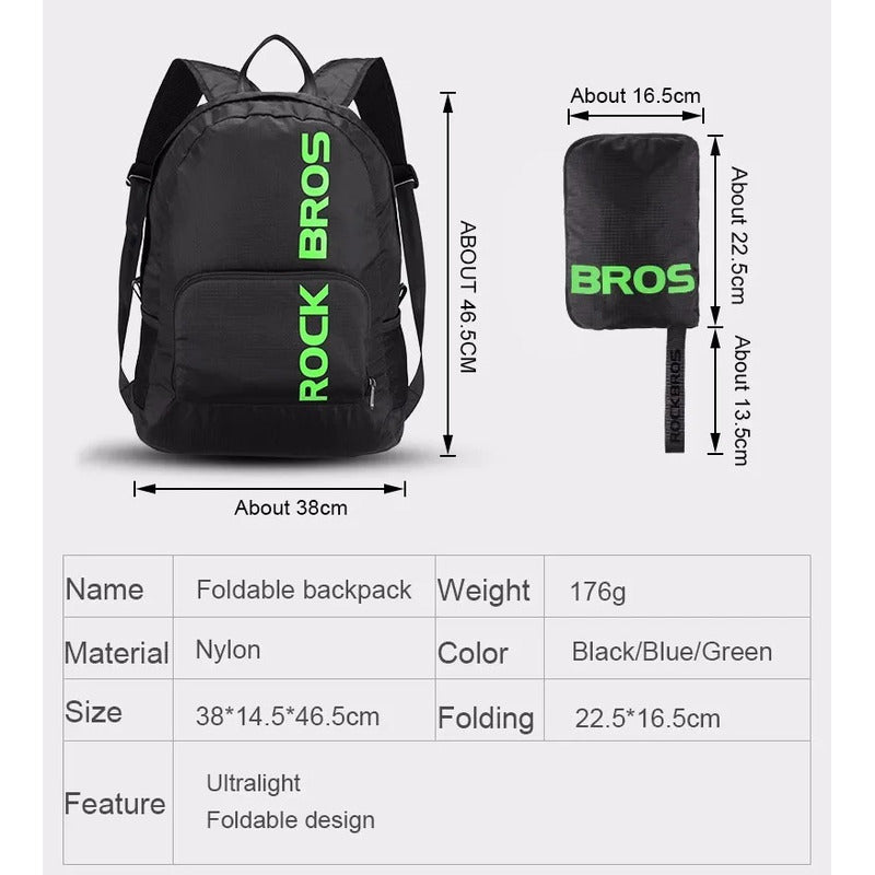 Mochila Deportiva Impermeable Plegable Reflectante Ligera Mi tienda-Repuesto-de-bicicleta