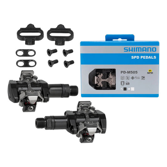 Pedales Anclaje Spd Shimano M505 Negro Con Calas Original Negro