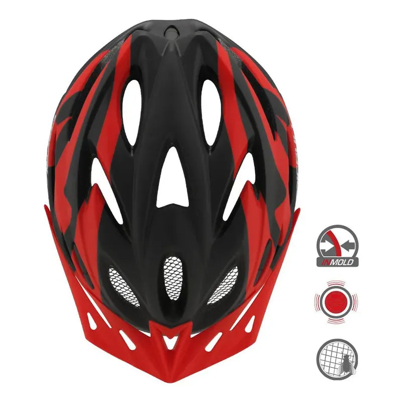 Casco De Bicicleta Certificado Rideland Fungo Mtb Ruta Negro Rojo S/m (54-58cm)
