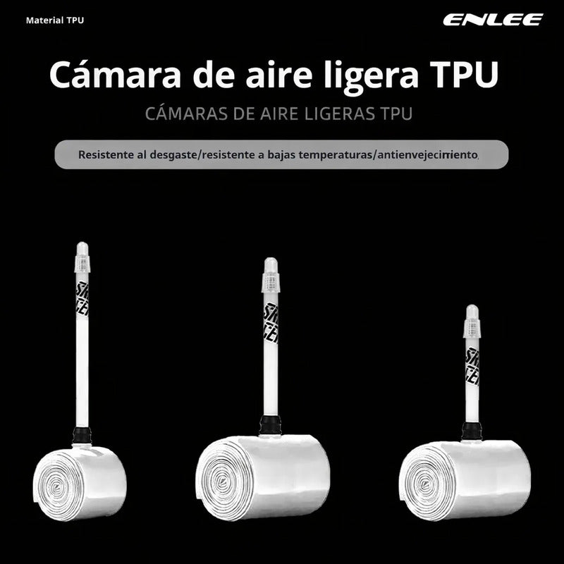 Camara Bicicleta Tpu Aro 700 23/32c Presta 65mm Ligera 29grs Presta Blanco