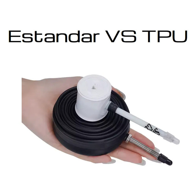 Camara Bicicleta Tpu Aro 700 30/50c Presta 65mm Ligera 45grs Presta Blanco