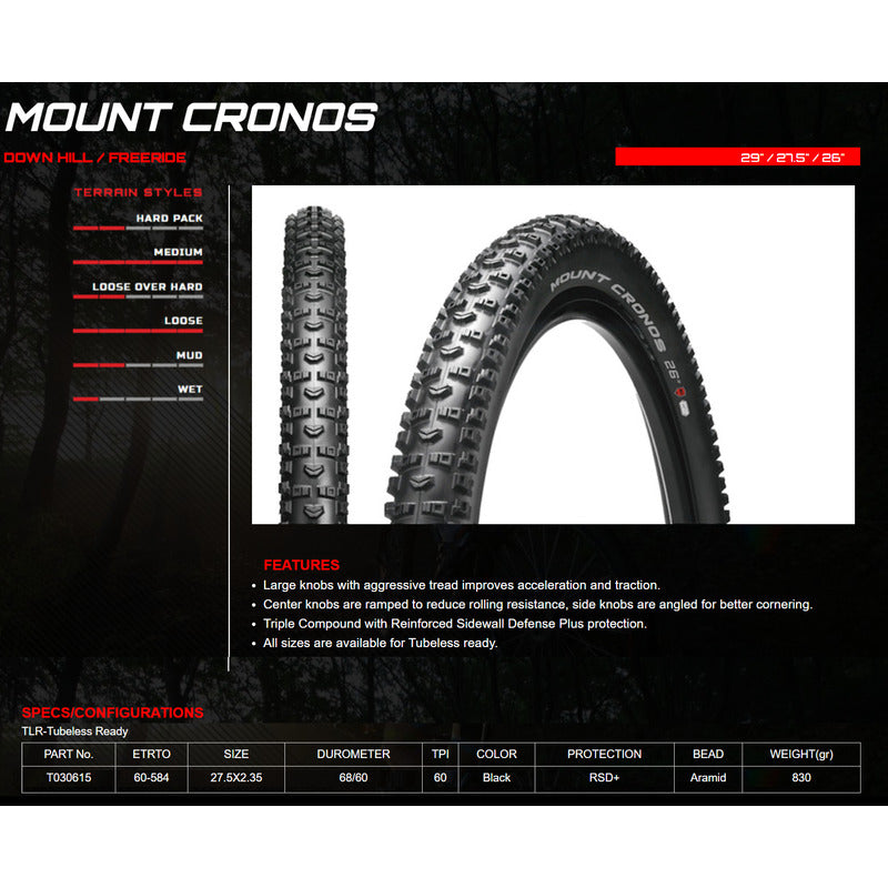 Neumatico Aro 27.5 X 2.35 Arisun Mount Cronos Rsd+ Tubeless Mi tienda-Repuesto-de-bicicleta